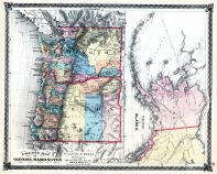 Oregon, Washington, Territory of Alaska Map, Illinois State Atlas 1875